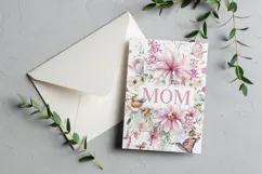 Mother's Day Card, Watercolor Floral Printable Card, c34 Product Image 3