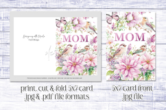 Mother&#039;s Day Card, Watercolor Floral Printable Card, c35 Product Image 2