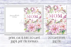Mother's Day Card, Watercolor Floral Printable Card, c35 Product Image 2