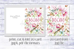 Mother's Day Card, Watercolor Floral Printable Card, c36 Product Image 2