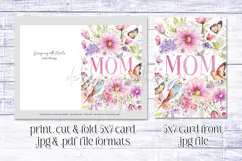 Mother's Day Card, Watercolor Floral Printable Card, c37 Product Image 2
