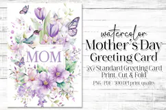 Mother's Day Card, Watercolor Floral Printable Card, c39 Product Image 1
