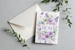 Mother's Day Card, Watercolor Floral Printable Card, c39 Product Image 3
