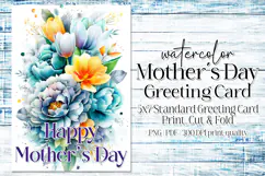 Mother's Day Card, Watercolor Floral Printable Card, c4 Product Image 1