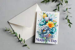 Mother's Day Card, Watercolor Floral Printable Card, c4 Product Image 2