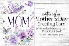 Mother's Day Card, Watercolor Floral Printable Card, c40 Product Image 1