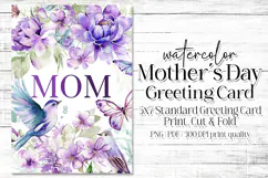 Mother's Day Card, Watercolor Floral Printable Card, c41 Product Image 1