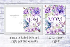 Mother's Day Card, Watercolor Floral Printable Card, c41 Product Image 2