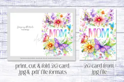 Mother's Day Card, Watercolor Floral Printable Card, c43 Product Image 2