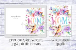 Mother's Day Card, Watercolor Floral Printable Card, c45 Product Image 2