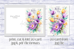 Mother&#039;s Day Card, Watercolor Floral Printable Card, c46 Product Image 2