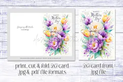 Mother's Day Card, Watercolor Floral Printable Card, c46 Product Image 2