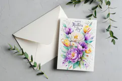 Mother's Day Card, Watercolor Floral Printable Card, c46 Product Image 3