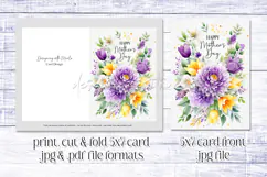 Mother's Day Card, Watercolor Floral Printable Card, c47 Product Image 2