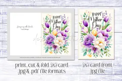 Mother's Day Card, Watercolor Floral Printable Card, c48 Product Image 2
