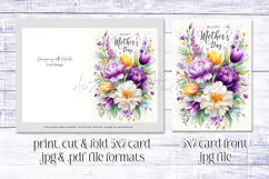 Mother's Day Card, Watercolor Floral Printable Card, c49 Product Image 2