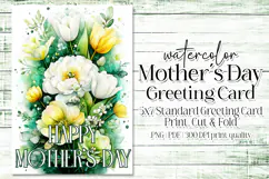 Mother's Day Card, Watercolor Floral Printable Card, c5 Product Image 1