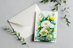 Mother's Day Card, Watercolor Floral Printable Card, c5 Product Image 2