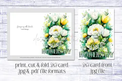 Mother's Day Card, Watercolor Floral Printable Card, c5 Product Image 3