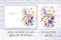 Mother's Day Card, Watercolor Floral Printable Card, c50 Product Image 2