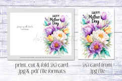 Mother's Day Card, Watercolor Floral Printable Card, c51 Product Image 2