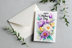 Mother's Day Card, Watercolor Floral Printable Card, c51 Product Image 3