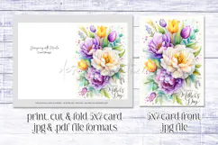 Mother's Day Card, Watercolor Floral Printable Card, c52 Product Image 2