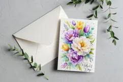 Mother's Day Card, Watercolor Floral Printable Card, c52 Product Image 3