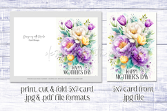 Mother&#039;s Day Card, Watercolor Floral Printable Card, c53 Product Image 2