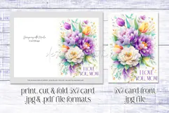 Mother's Day Card, Watercolor Floral Printable Card, c54 Product Image 2