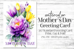 Mother's Day Card, Watercolor Floral Printable Card, c55 Product Image 1