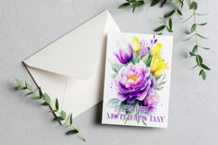 Mother&#039;s Day Card, Watercolor Floral Printable Card, c55 Product Image 3