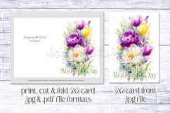 Mother&#039;s Day Card, Watercolor Floral Printable Card, c57 Product Image 2