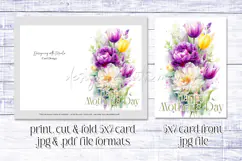 Mother's Day Card, Watercolor Floral Printable Card, c57 Product Image 2
