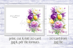 Mother&#039;s Day Card, Watercolor Floral Printable Card, c58 Product Image 2