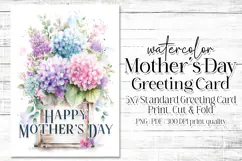 Mother's Day Card, Watercolor Floral Printable Card, c59 Product Image 1