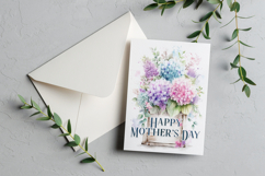 Mother&#039;s Day Card, Watercolor Floral Printable Card, c59 Product Image 3