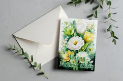 Mother's Day Card, Watercolor Floral Printable Card, c6 Product Image 2