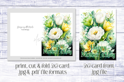 Mother&#039;s Day Card, Watercolor Floral Printable Card, c6 Product Image 3