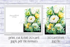 Mother's Day Card, Watercolor Floral Printable Card, c6 Product Image 3