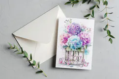 Mother's Day Card, Watercolor Floral Printable Card, c60 Product Image 3