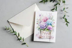 Mother's Day Card, Watercolor Floral Printable Card, c61 Product Image 3