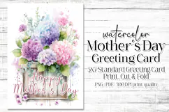 Mother's Day Card, Watercolor Floral Printable Card, c62 Product Image 1