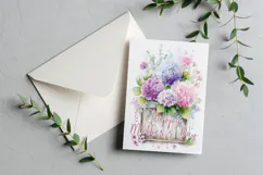Mother's Day Card, Watercolor Floral Printable Card, c62 Product Image 3