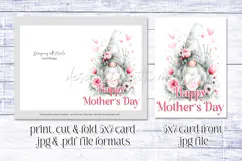 Mother's Day Card, Watercolor Gnome Printable Card, c67 Product Image 2