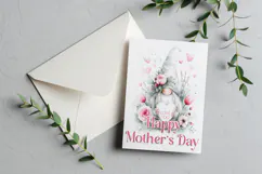 Mother's Day Card, Watercolor Gnome Printable Card, c67 Product Image 3