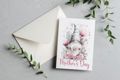 Mother&#039;s Day Card, Watercolor Gnome Printable Card, c68 Product Image 3