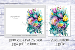 Mother&#039;s Day Card, Watercolor Floral Printable Card, c71 Product Image 2