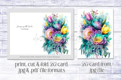 Mother's Day Card, Watercolor Floral Printable Card, c71 Product Image 2