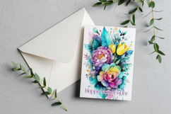 Mother&#039;s Day Card, Watercolor Floral Printable Card, c72 Product Image 3
